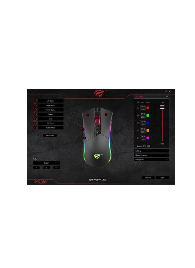 Havit MS1001S RGB Programmable Gaming Mouse