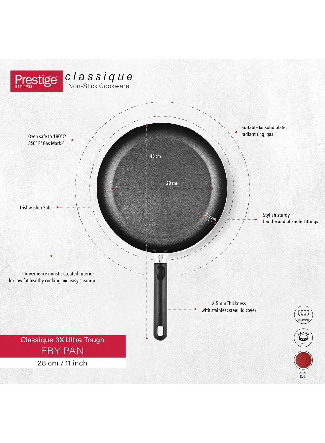 Prestige Prestige Classique Fry Pan - 28 cm, Red Red 28cm