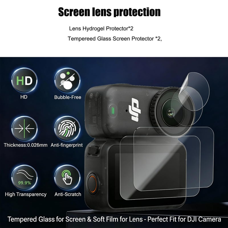 PellKing Ultimate Protection Kit for DJI Osmo Nano Camera - [3-in-1] Tempered Glass Screen/Lens Protector, Full Body Silicone Cover Case & Portable Carry Bag - Image 4
