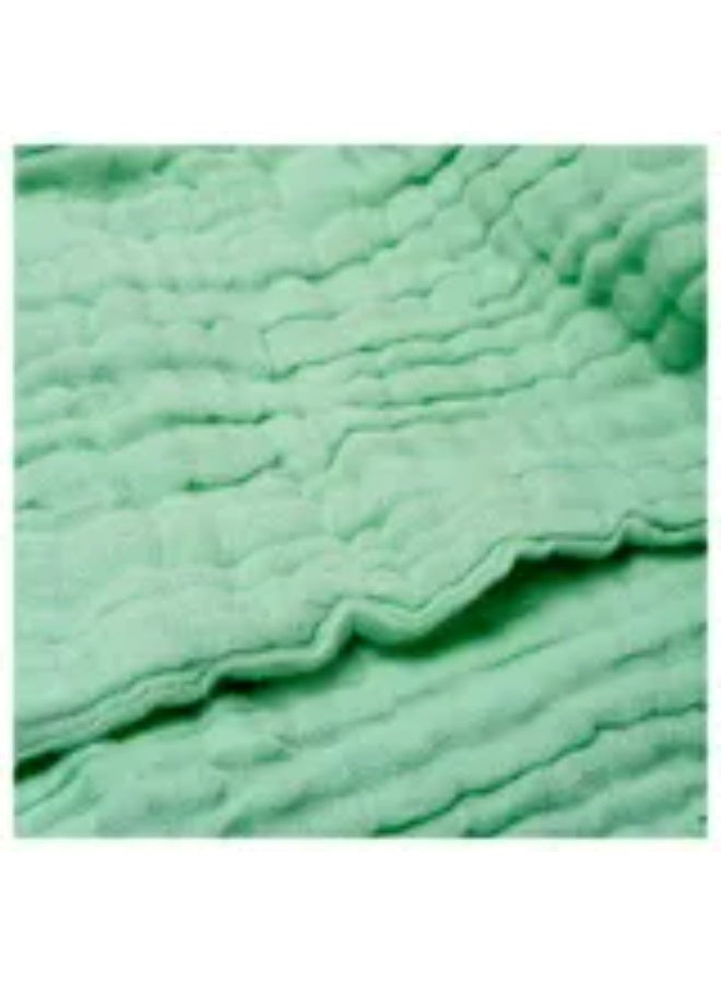 Anvi Baby - Set Of 2 Organic Muslin Bath Towel- Green/White - Image 2