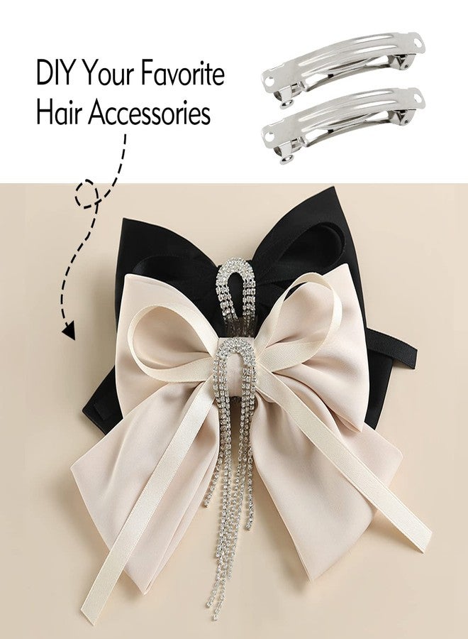 Cinaci 50 Pack 6 cm / 2.4 inches Blank Silver Metal DIY Craft French Barrettes Snap Hair Clips Pins for Women Girls Hair Accessories - Image 5