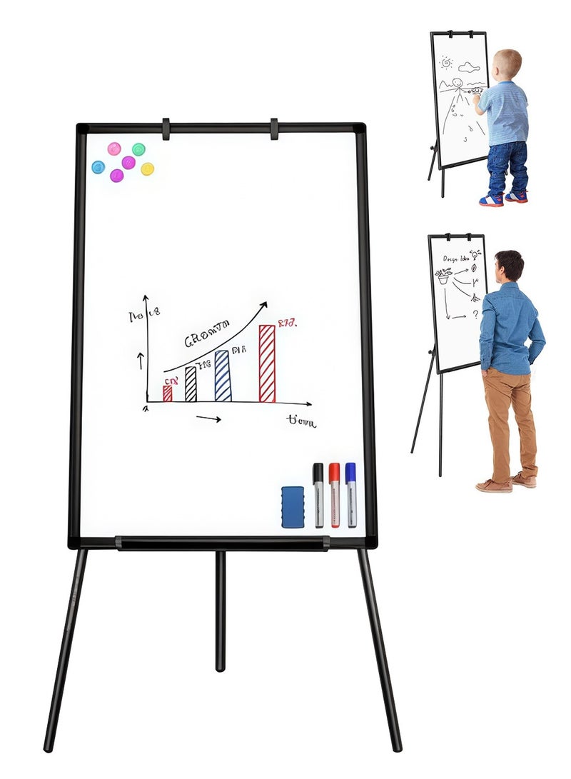 كيدل سبورة بيضاء - حامل مغناطيسي محمول قابل للمسح الجاف 36 × 24 ارتفاع قابل للتعديل، حامل لوح أبيض للرسم على شكل لوحة قلابة للمكتب أو التدريس في المنزل والفصل الدراسي - Image 1