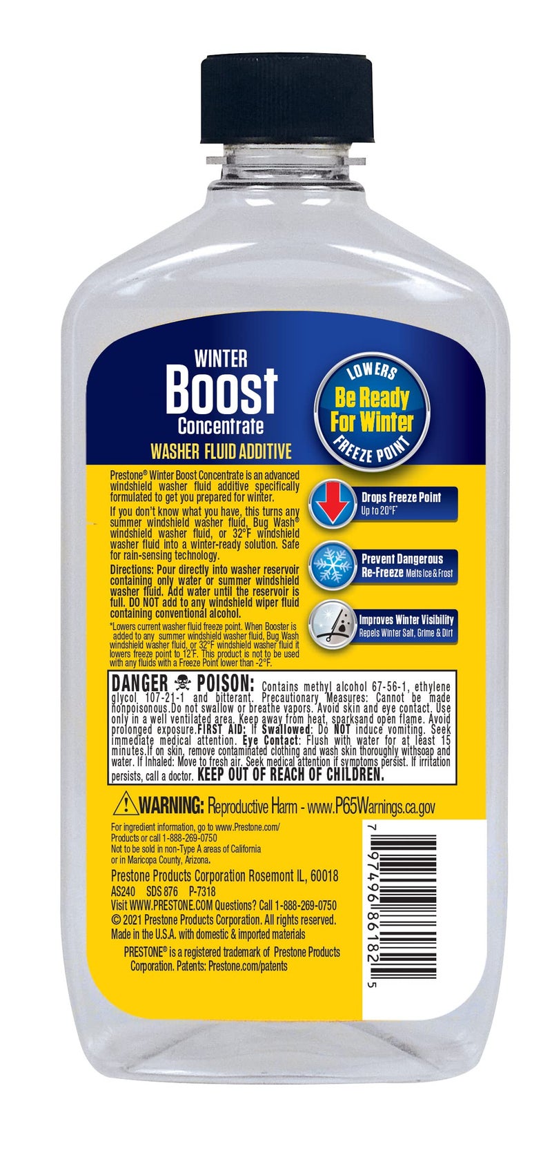 Prestone مُعزز سائل غسيل الزجاج الأمامي بريستون AS240 - 15.5 أونصة - Image 2