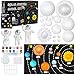 PPXMEEUDC 35PCS Solar System Model Kit Foam Ball Kit Includes Color Pigments Palette Spheres Balls Brushes Felt Background Plate Instruction Manual Astronaut Ornament and More - Image 2