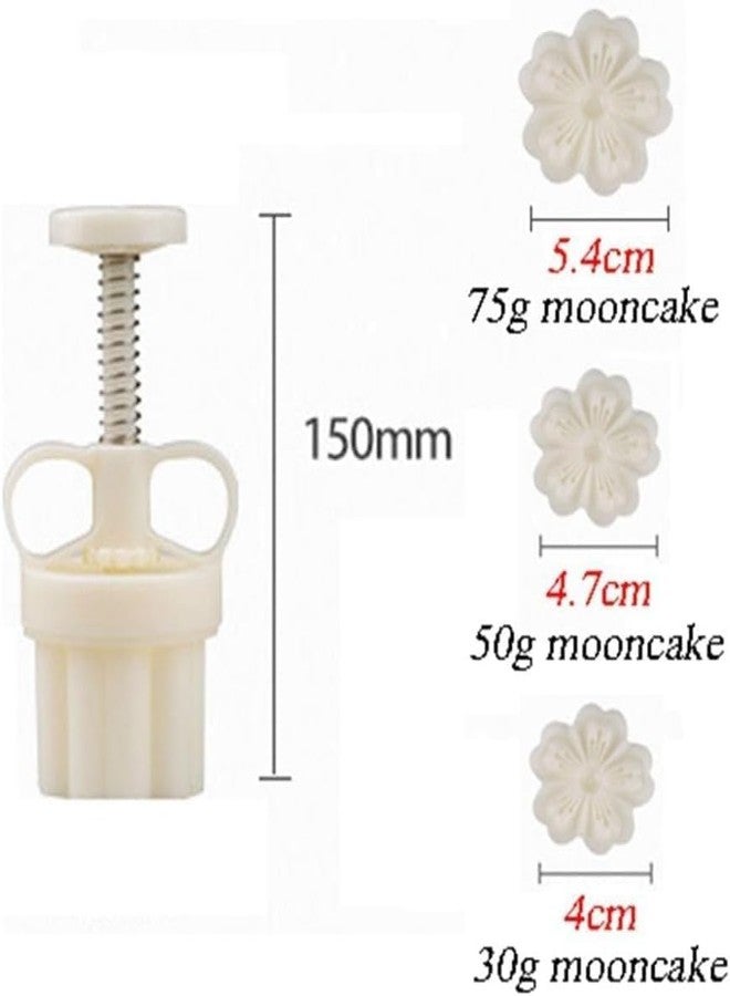 Zhuluck White Mold with 6 Petals 30g Mooncake Mould Hand Press Cookie Stamps, Cherry Blossom Flower Stamps, Mid-Autumn Festival Pastry Tool Pie Making, Cookie Stamps Baking Tools and Accessories - Image 2