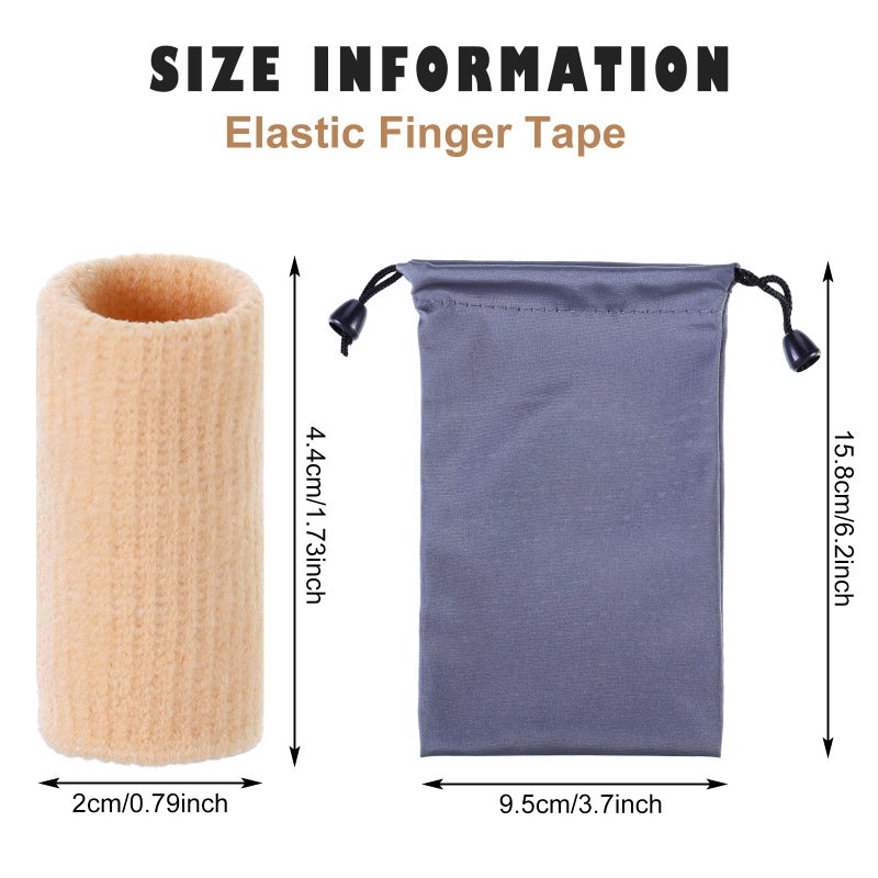Skylety 30 Pieces Finger Sleeves with 1 Storage Bag, Thumb Splint Brace Support Protector Breathable Elastic Finger Tape for Pain Relief Arthritis Trigger Sports Basketball Baseball(Beige) - Image 2