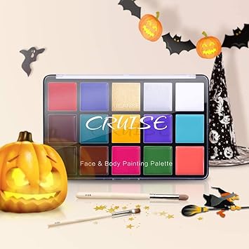 UCANBE Face Body Paint Oil Professional 15 Colors FX Makeup Palette Non Toxic Hypoallergenic Safe Facepaint for Halloween Cosplay Costumes Parties and Festivals - Image 4
