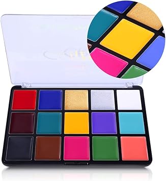 UCANBE Face Body Paint Oil Professional 15 Colors FX Makeup Palette Non Toxic Hypoallergenic Safe Facepaint for Halloween Cosplay Costumes Parties and Festivals - Image 2
