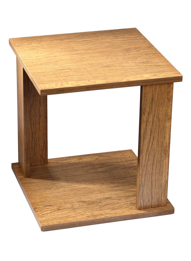 Generic square wood side table 40x40x43 2 Legs Honey - Image 1