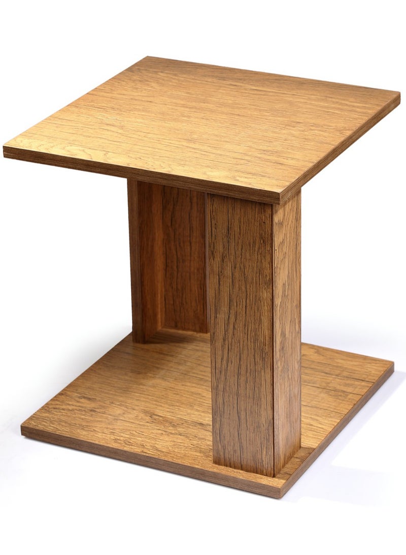 Generic square wood side table 40x40x43 2 Legs Honey - Image 2