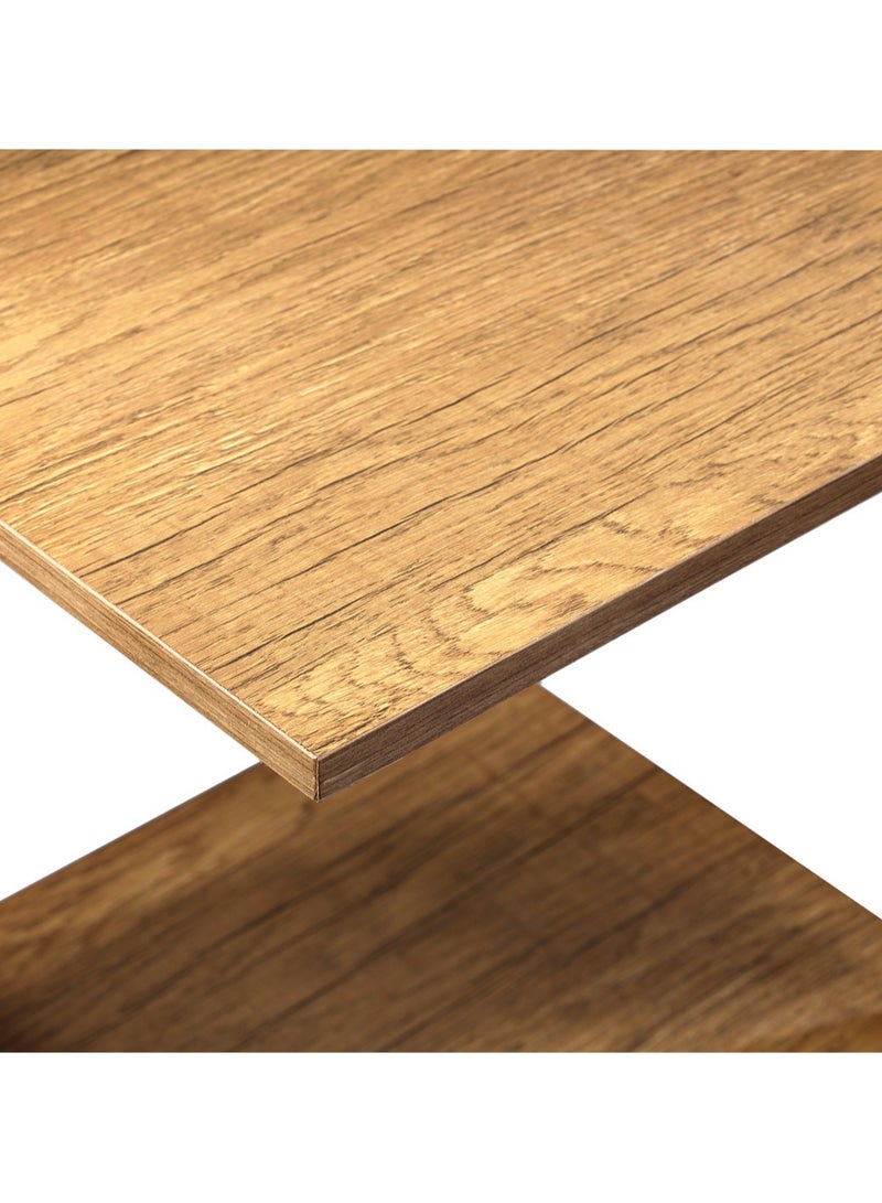 Generic square wood side table 40x40x43 2 Legs Honey - Image 3