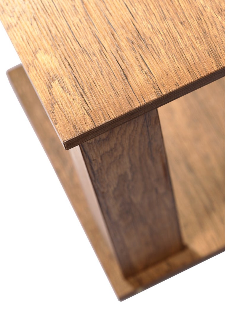 Generic square wood side table 40x40x43 2 Legs Honey - Image 4