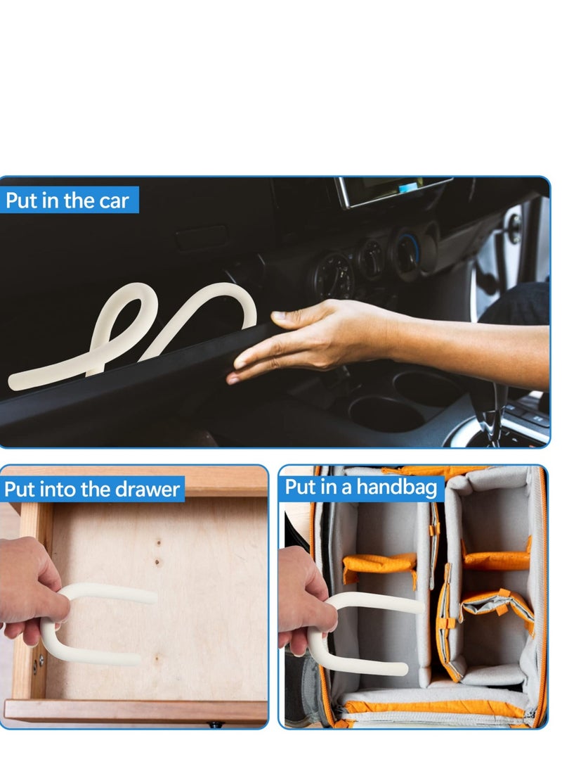 Excefore - 3 PCS S Shape  Purse Closet Hooks, Reusable Unique Design Utility Hooks, Flexible Neck for Easy Twist & Lock, Suitable for Hanging Bags, Purses, Handbags, Scarves,Cabinet Lock (White) - Image 1