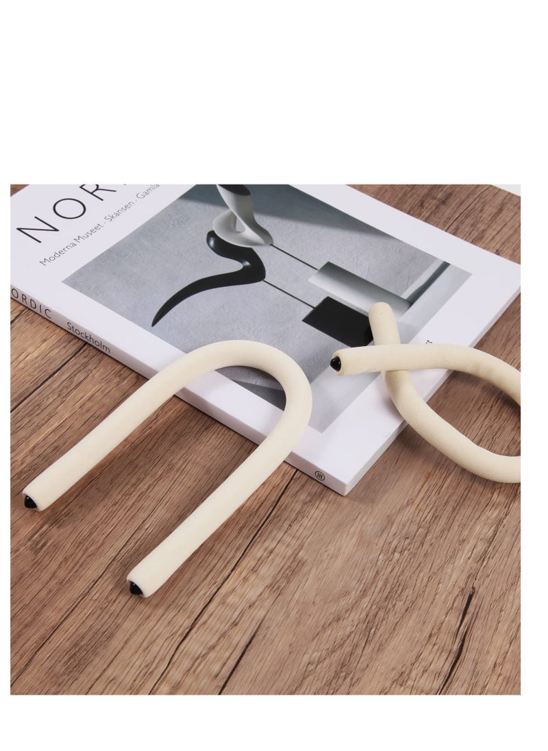 Excefore - 3 PCS S Shape  Purse Closet Hooks, Reusable Unique Design Utility Hooks, Flexible Neck for Easy Twist & Lock, Suitable for Hanging Bags, Purses, Handbags, Scarves,Cabinet Lock (White) - Image 1