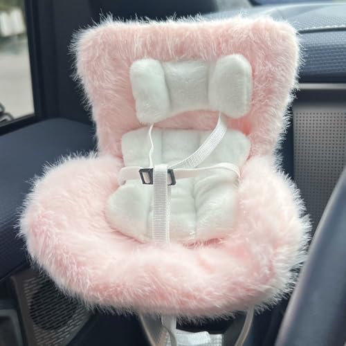 SwiftServ Doll Car Seat for 38 inch Figures Fits Character Plushes Blind Box Dolls Vinyl Collectibles Includes Air Vent Clip Desktop Stand Cute Car Ornament for Collectors Pink - Image 1