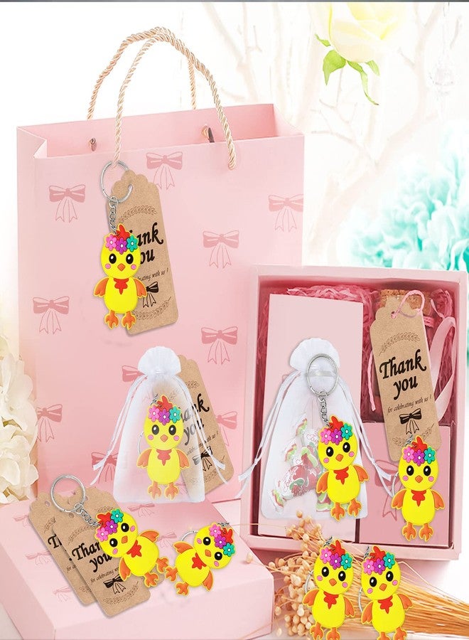 Elecrainbow 60 Pack Chicken Party Favors Include 20 Chicken Keychains, 20 Thank You Tags, 20 Gift Bags for Safari Party, Jungle Baby Shower - Image 5