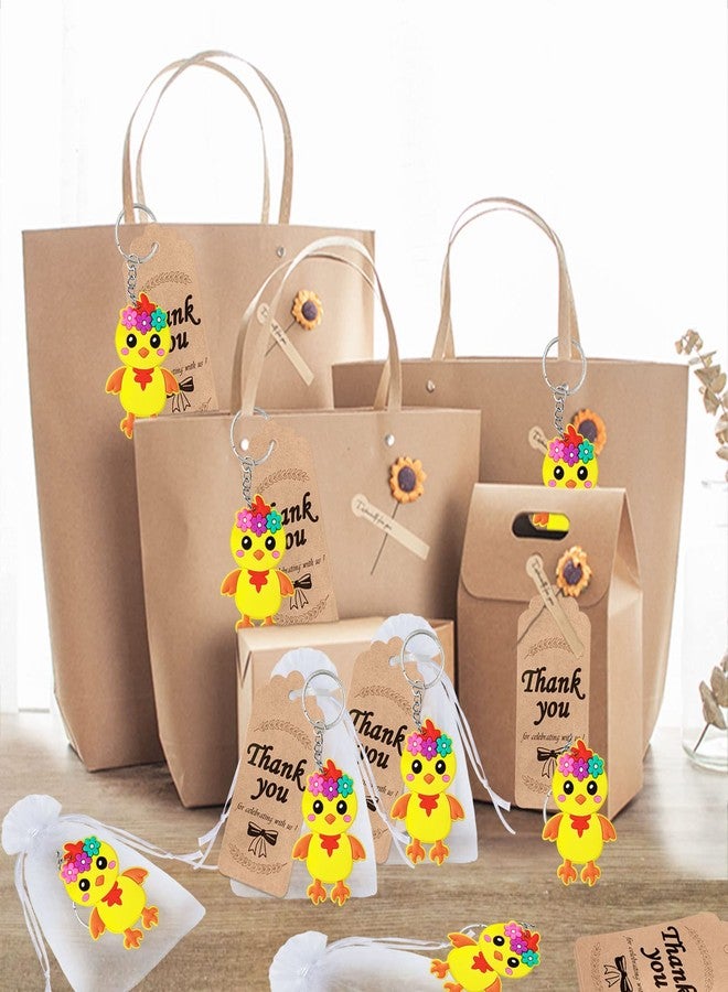 Elecrainbow 60 Pack Chicken Party Favors Include 20 Chicken Keychains, 20 Thank You Tags, 20 Gift Bags for Safari Party, Jungle Baby Shower - Image 4