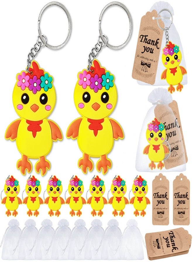 Elecrainbow 60 Pack Chicken Party Favors Include 20 Chicken Keychains, 20 Thank You Tags, 20 Gift Bags for Safari Party, Jungle Baby Shower - Image 1