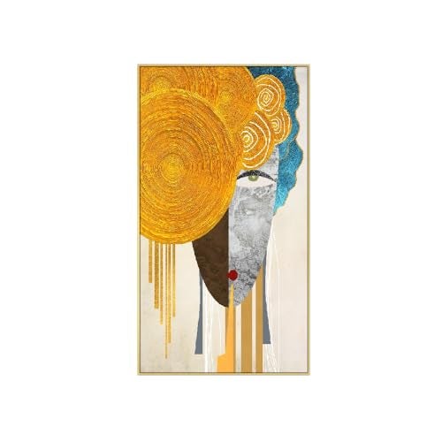 DEKORSTATION Modern Figure Floating Frame Abstract Geometric Art Canvas Painting Wall Art and Prints for Living Room Bedroom Office Wall Décor (18 Inch x 12 Inch) - Image 2
