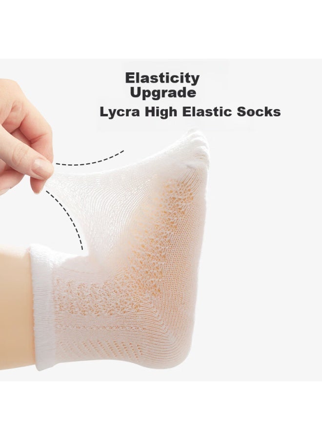 Lovebox Aibaoshi Baby Socks, Summer Newborn Mid-Calf Socks, Baby Mesh Cotton Socks, Children'S Socks, Solid Color, 4 Pairs, T202, M Size - Image 2
