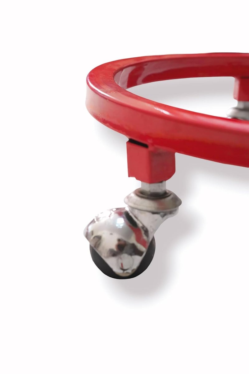 LIFEZY LIFEZY Premium Multi Coated RustFree Metal Steel Gas Cylinder Trolley Wheel Stand for Home Ideal LPG Trolley for Everyday Use Red - Image 4