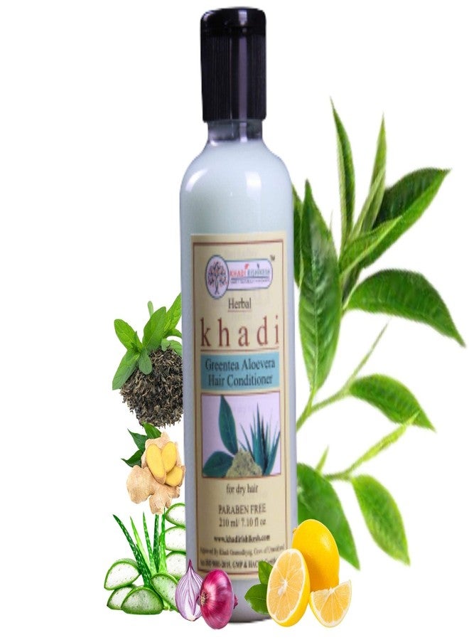 Khadi Rishikesh Herbal Green Tea & Aloevera Conditioner, 210ml| Herbal Hair conditioner for frizz-free hair|Adds natural shine to your hair|Suitable for All Hair Types-WITH KEYCHAIN FREE - Image 1
