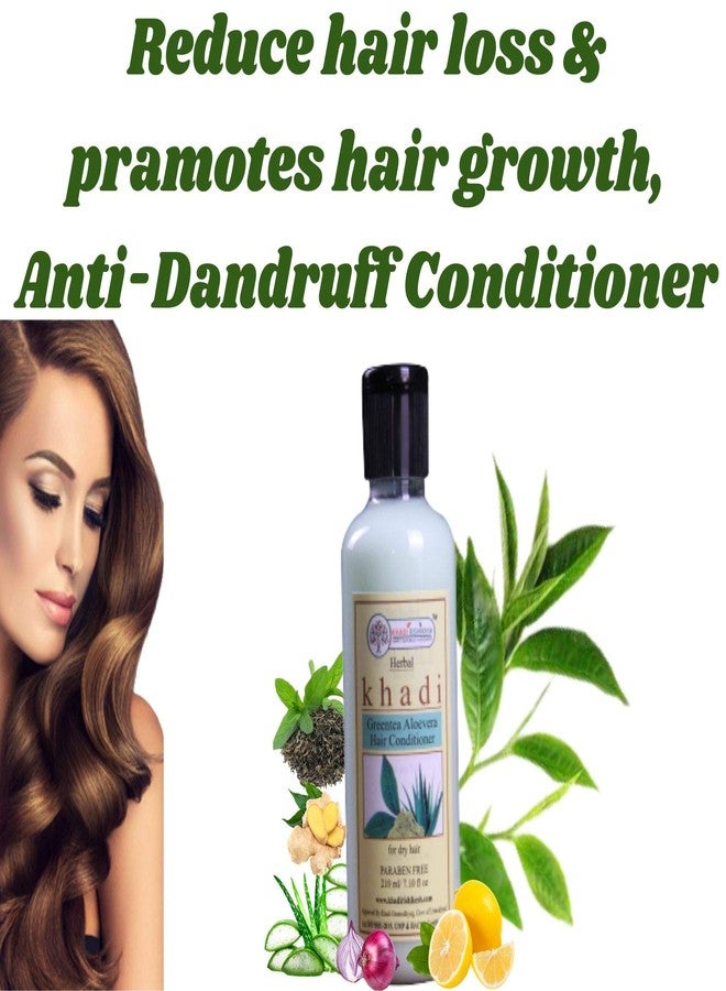 Khadi Rishikesh Herbal Green Tea & Aloevera Conditioner, 210ml| Herbal Hair conditioner for frizz-free hair|Adds natural shine to your hair|Suitable for All Hair Types-WITH KEYCHAIN FREE - Image 2