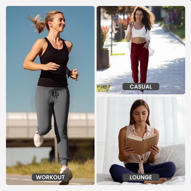 TNNZEET Women's Joggers with Pockets - High Waisted Sweatpants Tapered Leg Drawstring Lightweight Athletic Pants - Image 5