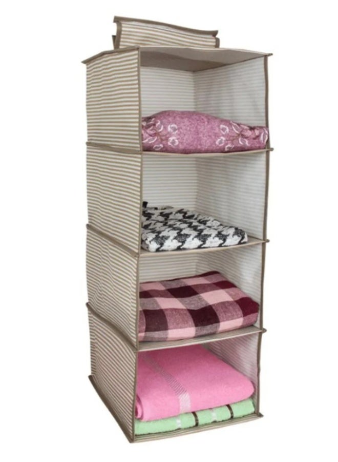 Kimaya 4-Tier Hanging Closet Organizer, Space Saving Wardrobe Storage Shelves For Clothes, Towels And Accessories, Multicolour, 80x27x27cm - Image 4