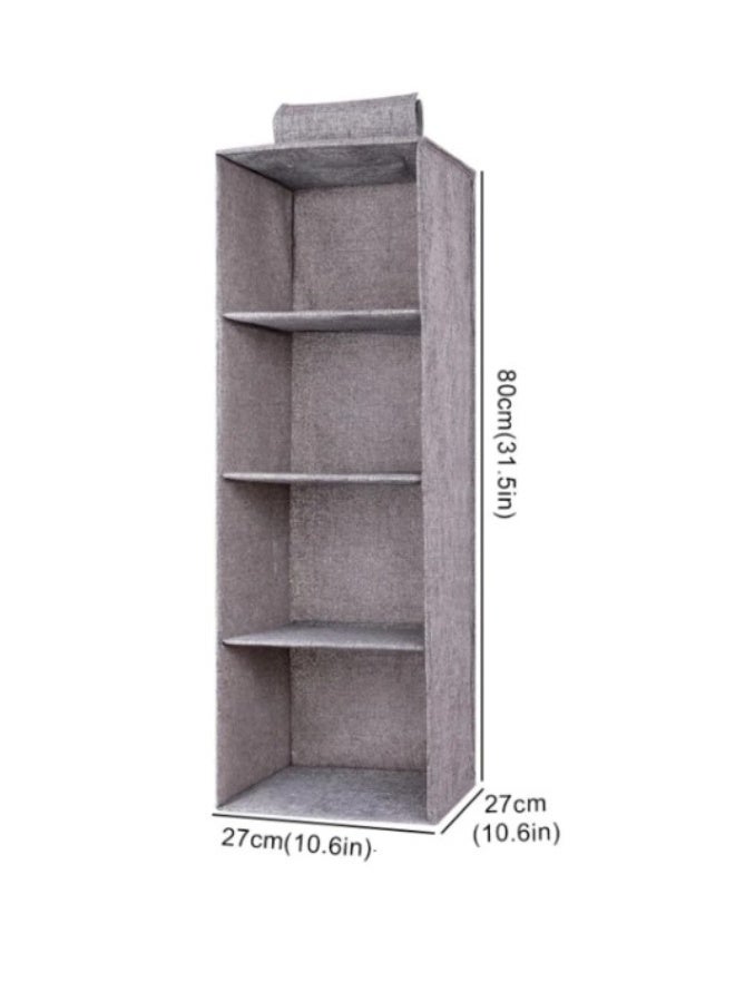 Kimaya 4-Tier Hanging Closet Organizer, Space Saving Wardrobe Storage Shelves For Clothes, Towels And Accessories, Multicolour, 80x27x27cm - Image 5