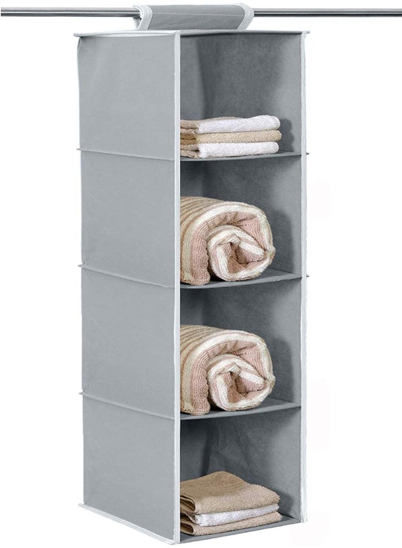 Kimaya 4-Tier Hanging Closet Organizer, Space Saving Wardrobe Storage Shelves For Clothes, Towels And Accessories, Multicolour, 80x27x27cm - Image 3