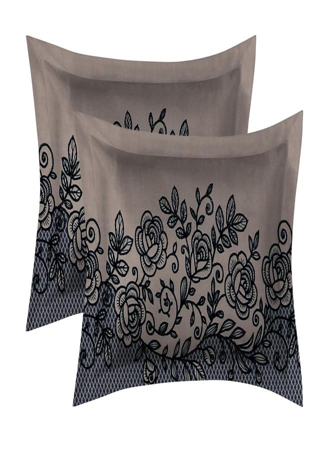 ULOM 350 TC Premium Heavy Cotton Feel Elastic Fitted Floral Bedsheet King Size With 2 Pillow Covers || Double Bed With All Around Elastic (Coffee, Fitted - 72"x78" King) - Image 3