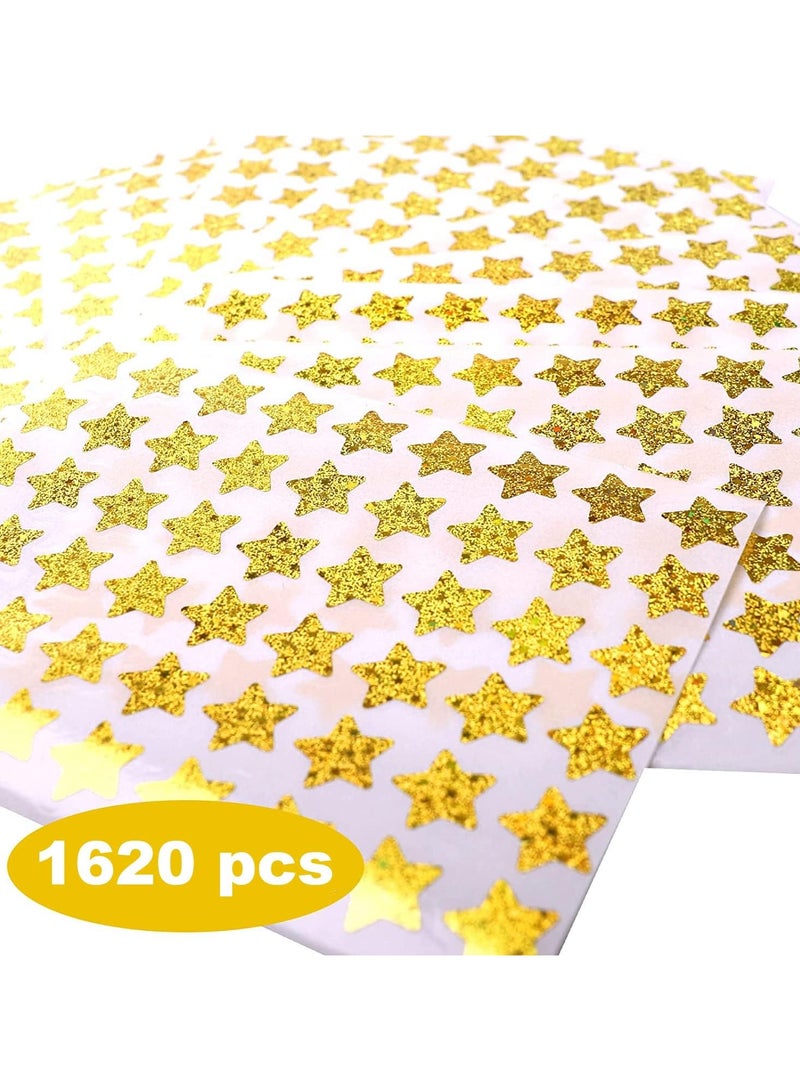قوس قزح أورينبو 30 ورقة من ملصقات النجوم الذهبية الصغيرة من رقائق الألومنيوم ثلاثية الأبعاد للأطفال كمكافأة، ومخطط سلوك، ومخطط للطلاب، وفصل دراسي، بقطر 0.6 بوصة/1.5 سم - Image 1