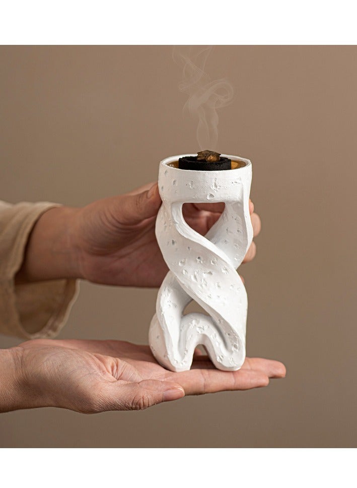 1pc Modern Geometric Resin Incense Burner – Creative and Elegant Desktop Diffuser Holder, Featherless and Unscented, No Electricity Required, Ideal for Home Decoration, Arabic Festivals, and Ramadan (Eid) Celebrations  - Image 1