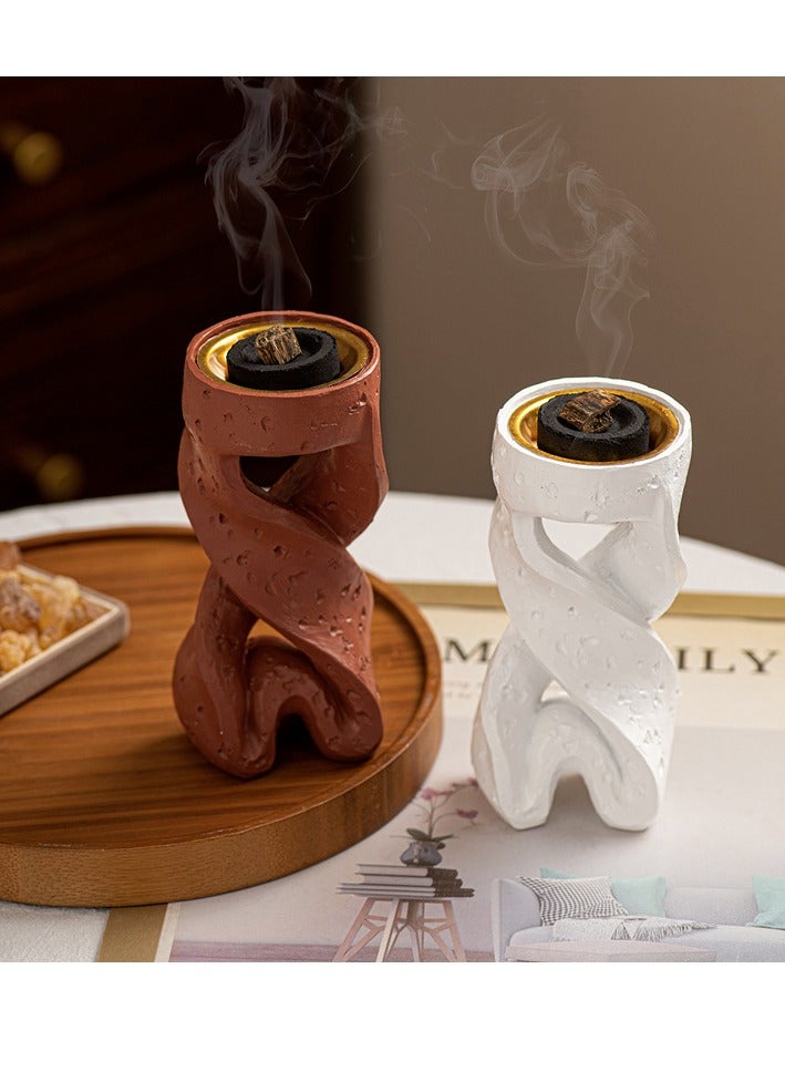 1pc Modern Geometric Resin Incense Burner – Creative and Elegant Desktop Diffuser Holder, Featherless and Unscented, No Electricity Required, Ideal for Home Decoration, Arabic Festivals, and Ramadan (Eid) Celebrations  - Image 2
