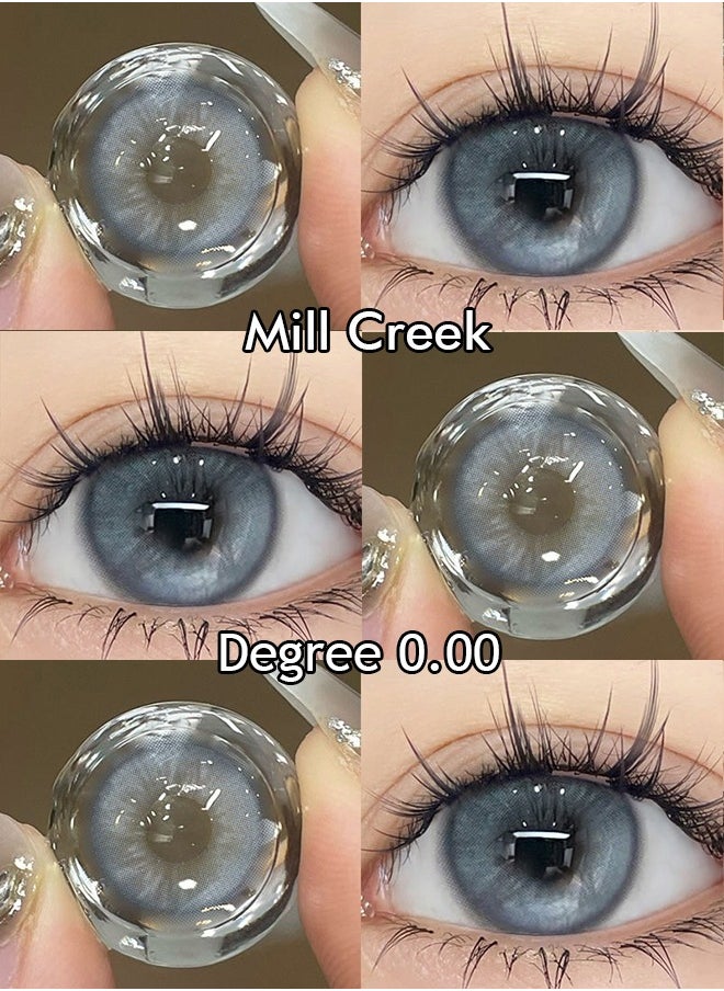 Mill Creek Mill creek color contact lenses 14.2MM hydrogel lenses can be used for 12 months 1 pair of 2 blue glasses  - Image 1