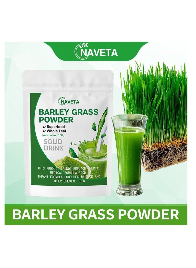 NAVETA 100g Barley grass powder Barley grass green juice powder organic barley grass ，Weight loss tea provides energy and diet control  - Image 1