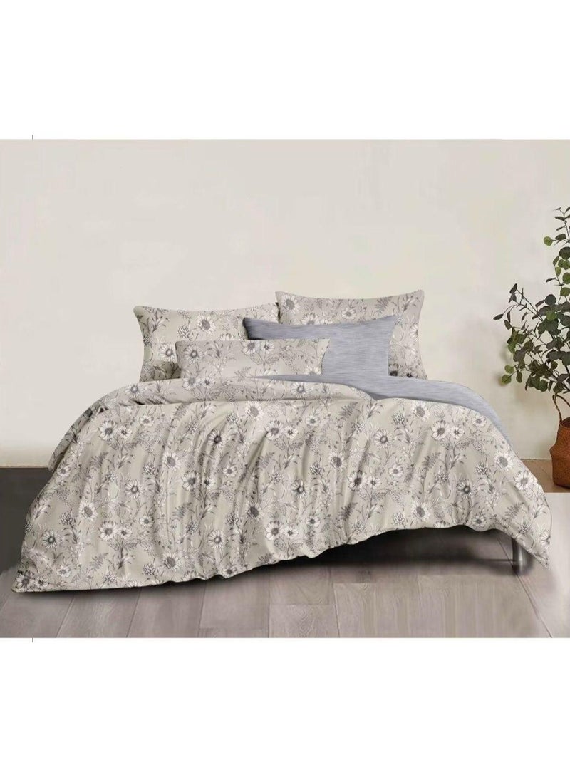Luxury King 6-Piece Bedding Set –  simple Design, 220x240cm Duvet Cover with Fitted Sheet & 4 Pillowcases