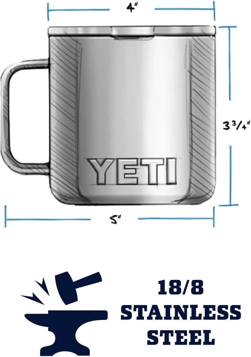 YETI Rambler 14 oz Mug, Vacuum Insulated, Stainless Steel with MagSlider Lid, Stainless | Vacuum Insulated, MagSlider Lid, Stainless - Image 2