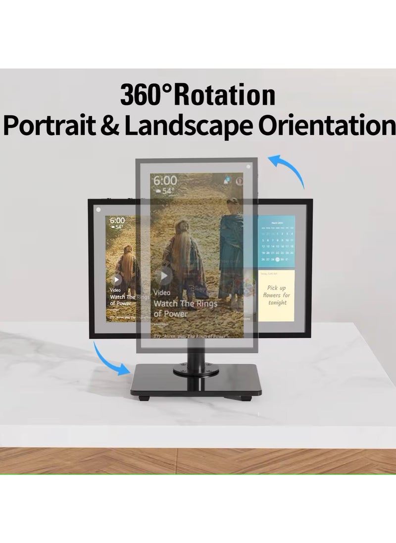 Generic - MOUNT PRO Echo Show 15 Stand - Supports Standalone Graphics for Echo Show 15, Supports Pan and Tilt Graphics with Video Base, Adjusts Height for Alexa Echo Show 15, Supports 17.6 Libre - Image 1