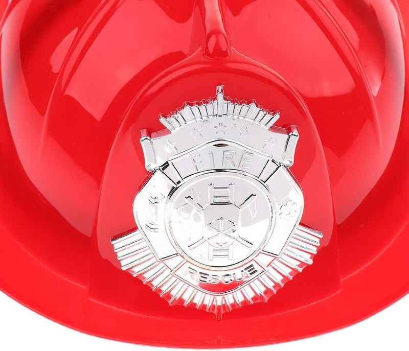 FRECI Firefighter Hat Helmet Fireman Party Dress Up Hat Kids Pretend Chief Hat Halloween Party Role Play Toy –Red - Image 3