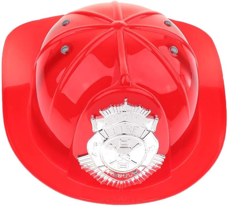 FRECI Firefighter Hat Helmet Fireman Party Dress Up Hat Kids Pretend Chief Hat Halloween Party Role Play Toy –Red - Image 1
