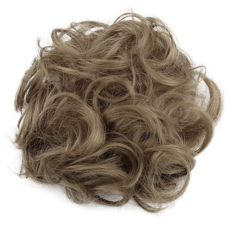 CAISHA Messy Scrunchie Bun Voluminous Wavy Hairpiece Heatresistant Synthetic Fibres Natural Blonde G25A