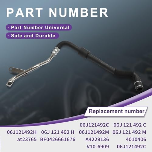 Sprwinautummer 06J121492C Turbocharger Coolant Line/Turbo Coolant Hose Return EA888 2.0T 06J121492M Replacement for VW CC GOLF JETTA PASSAT AUDI A3 S3 Q3 TT 2004-2018 Radiator Outlet Pipe Water Pipe - Image 4