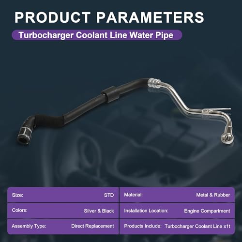 Sprwinautummer 06J121492C Turbocharger Coolant Line/Turbo Coolant Hose Return EA888 2.0T 06J121492M Replacement for VW CC GOLF JETTA PASSAT AUDI A3 S3 Q3 TT 2004-2018 Radiator Outlet Pipe Water Pipe - Image 3
