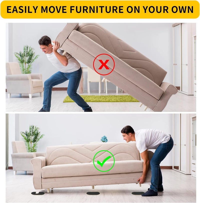 DIY Crafts DIY Crafts 4 Pcs Reusable Large Furniture Movers Slider for Carpet Hardwood Floors Pack 9-1/2" Oval Moving Pads Protector for Heavy Duty Sofa Bed Table Desk,Quickly Easily Move Any Item Pcs:- (4)  - Image 4