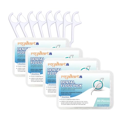 Royalkart® 3 in 1 Tooth Cleaning Dental Floss Toothpicks for Clean Teeth, Fresh Breath and Healthy Gums (Pack Of 120pcs). - Image 2