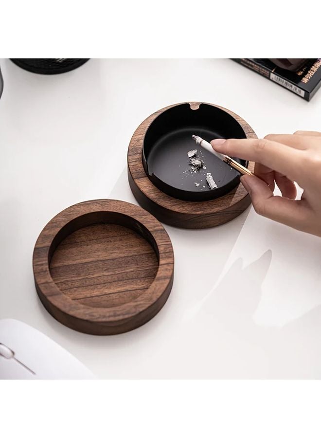 Set Of Black Retro Ashtrays Portable For Home Office And Car Interior - Image 4