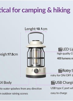 ماركة غير محددة فانوس التخييم LED مع إعادة شحن USB و Stepless Dimmer - ضوء محمول مقاوم للماء لصيد الأسماك والمشي لمسافات طويلة وحالات الطوارئ الخارجية والتخييم ، وسطوع قابل للتعديل لإضاءة موثوقة  - Image 5