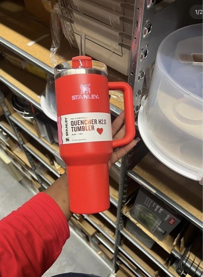 Stanley Quencher H2.0 FlowState Stainless Steel Vacuum Insulated Tumbler with Lid and Straw for Water, Iced Tea or Coffee, Smoothie and More, 40 oz, Red - Image 5